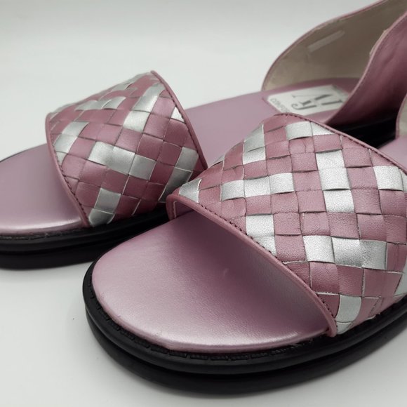 AJ VALENCI LEATHER BASKET WEAVE SANDALS - Picture 3 of 7